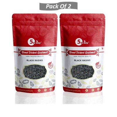 Sun Dried & Seedless Black Raisins, 500 GMS (250 GMS X 2)