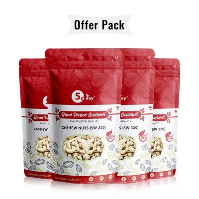 Cashew Nuts, 250 GMS (Grade 320), Pack of 4