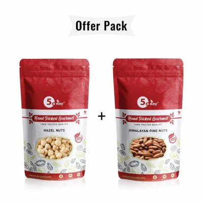 Hazel Nuts, 250 GMS + Himalayan Pine Nuts, 250 GMS