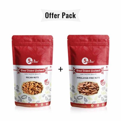 Himalayan Pine nuts, 250 GMS + Pecan Nuts, 200 GMS