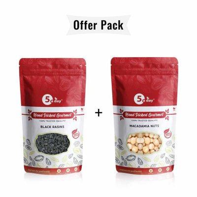 Macadamia Nuts, 200 GMS + Black Raisin, 250 GMS