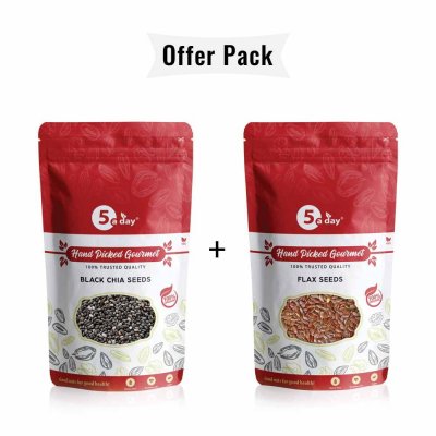 Black Chia Seeds, 250 GMS + Flax Seeds, 250 GMS