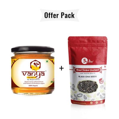 Black Chia Seeds, 250 GMS + Himalayan Honey, 250 GMS