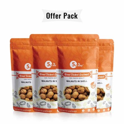 Walnut in Shell, 500 GMS Jumbo Delight, Pack of 4(500 GMS X 4) Recipes