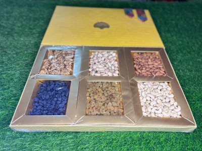Elegant Hard Cardboard Designer Diwali Dry Fruit Gift Box GBC-005 (Brand- 5aDay)