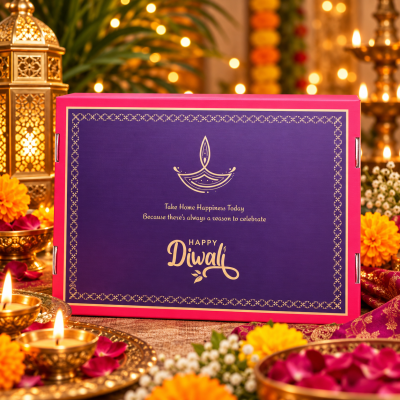 Diwali Mailer Hard Cardboard Diwali Dry Fruit Gift Box-1806-A(Brand- 5aDay)