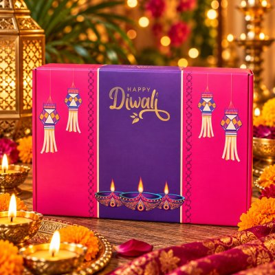 Diwali Mailer Hard Cardboard Diwali Dry Fruit Gift Box-1806-A(Brand- 5aDay)