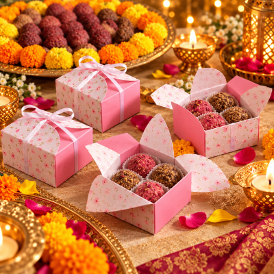 5 box Ladoo Diwali Dry Fruit Gift Hamper-1655-A(Brand- 5aDay)