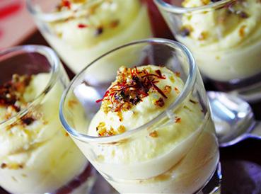 Sweet Yogurt Sundae with Kesar and Pistachio